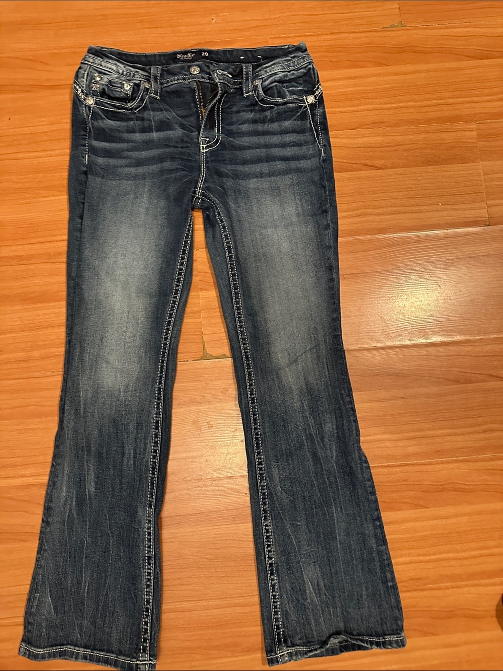 Women's Dark Wash Bootcut Jeans - Blue